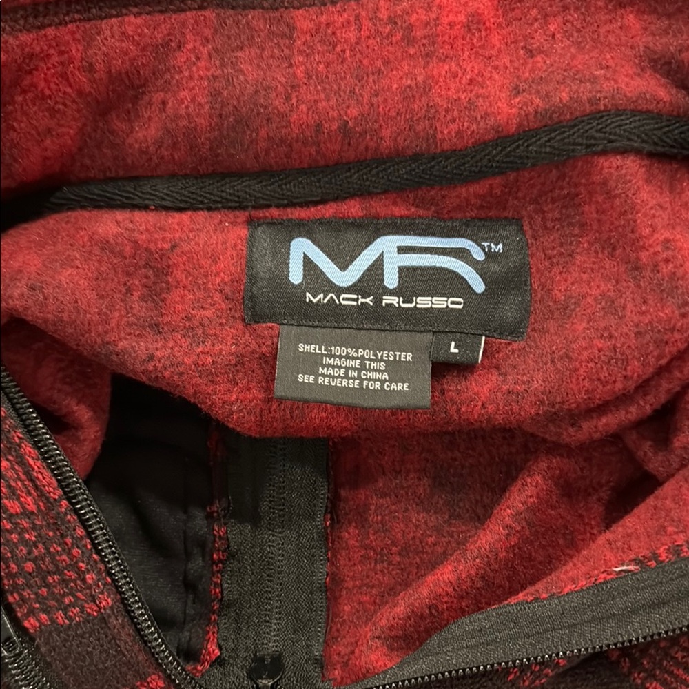 Men's Red Plaid Quarter-Zip Sweater - Picture 5 of 5